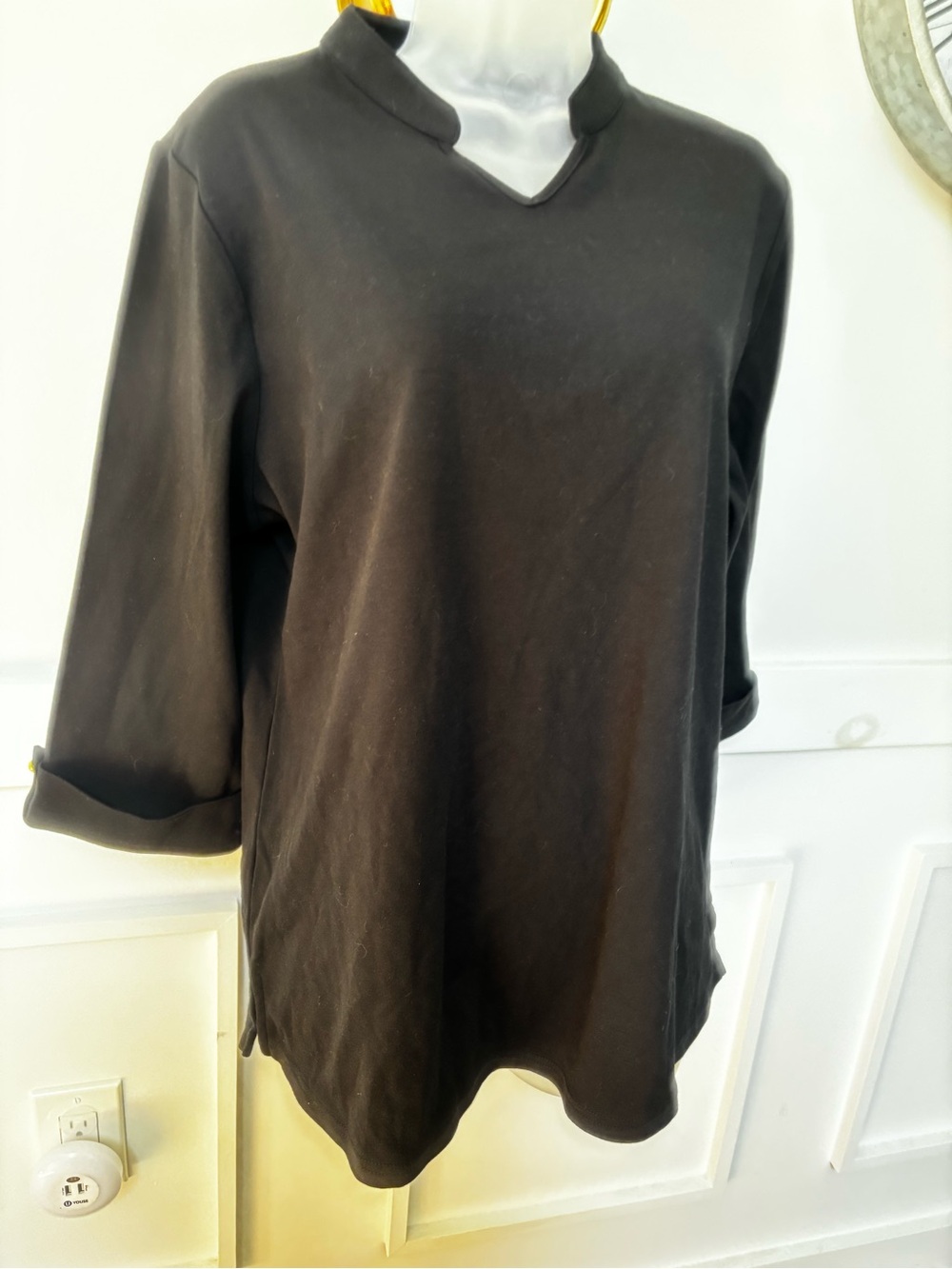 Classic Black V-Neck Women's Top size xl